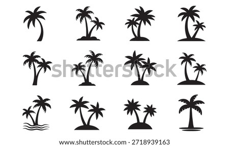 Collection of palm tree silhouettes