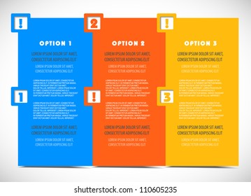 Collection panels with options. Product choice or versions