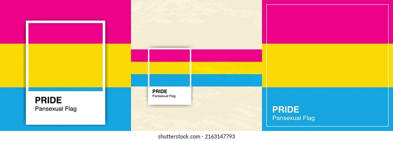 Collection of Pansexual Pride Flags art posters. Color Palette Concept. For LGBTQ Pride month and inclusivity. For Design elements, posters, cards, social media, banner, web. Vector Illustration.
EPS