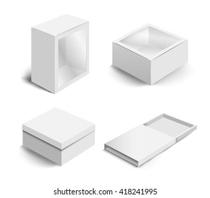 Collection of paper box packaging (Vector eps10)