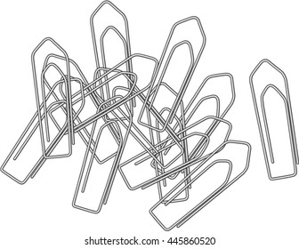 A collection of paper clips of metal