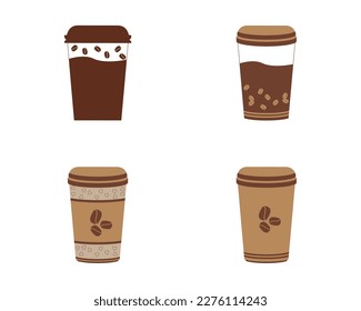 collection of paper coffee cup illustrations. Coffee Cup Mockup. Vector Template