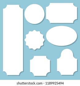 Collection of paper labels of various forms. Set of tags. Blank templates for your design. Vector illustration.