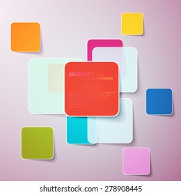Collection of paper notes with copy space for text