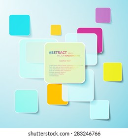 Collection of paper notes with copy space for text