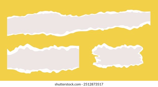 colección de trozos de papel sobre fondo amarillo