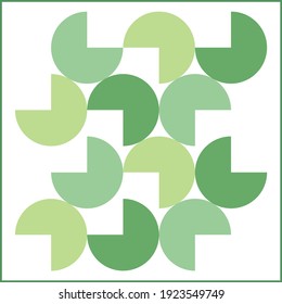 A collection of partial or incomplete circles in green can be applied as ornaments in digital printing, interior design, or other visual arts.