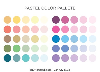 Collection of pastel color palette