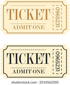  Colección de tickets de colores pastel con texto personalizable. Plantilla de entradas retro en estilo vintage para cine, teatro, circo y casino. Ilustración vectorial EPS 10 de alta calidad.