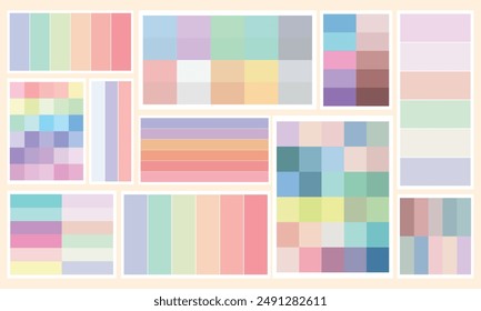 Collection of pastel colors, aesthetic colors, soft color, color palette