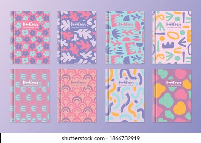 Collection Of Pastel Ebook Cover Templates , Soft Colors Swatch Color, Calming Colors, Notebook, Diary Report, Design.Vector Templates