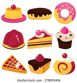 Collection Pastries Sweets Stock Vector Illustration Stock Vector ...