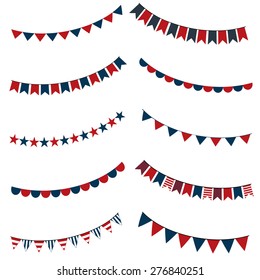 Collection of patriotic bunting flags