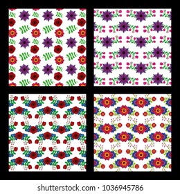 collection of pattern floral flowers natural decortive