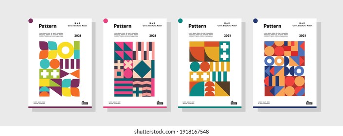 Collection of pattern templates. Geometry orientation vector business presentation set mock up pattern. company branding pattern covers design layout bundle, poster, geometric concept cover.