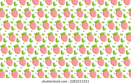 Collection with pattern vegan fruit on white background for textile design. White color background. Vector drawing. Green natural background. Healthy vegan food. Healthy eating. Vector illustration