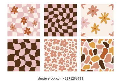 Collection of patterns in 60s, 70s, 80s style