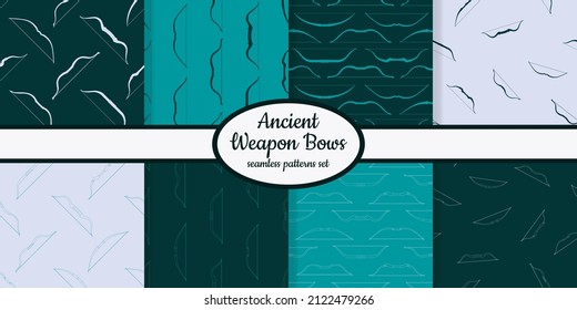 Collection of patterns with ancien tranged weapon bows designed for web, fabric, paper and all prints 