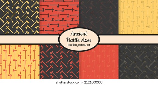 Colección de patrones con antiguos ejes de batalla diseñados para web, tela, papel y todas las impresiones 