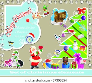 Collection of  patterns and elements for Christmas