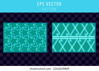 Collection of  patterns. Green turquoise teal repeatable geometric texture. You can find backgrounds is swatches panel.