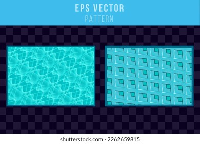 Collection of  patterns. Green turquoise teal repeatable geometric texture. You can find backgrounds is swatches panel.