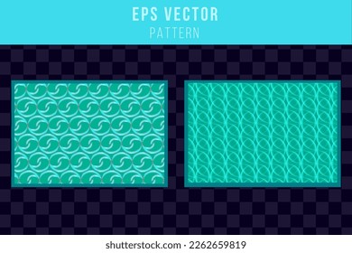 Collection of  patterns. Green turquoise teal repeatable geometric texture. You can find backgrounds is swatches panel.