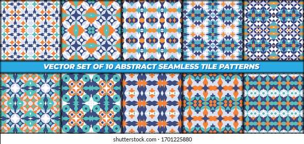  Abstraktes nahtloses Muster. Farbige geometrische Ornamente.