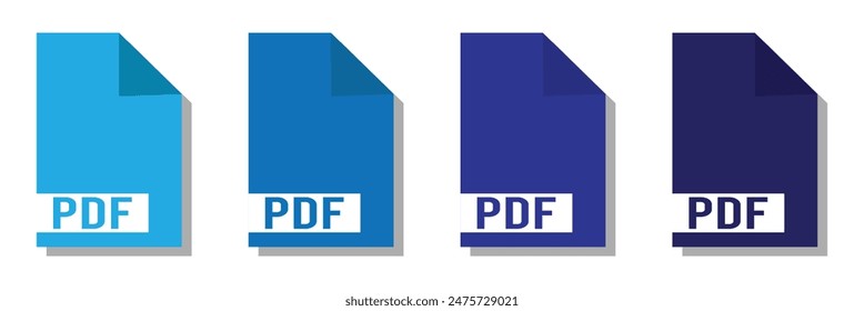 collection of pdf icons | pdf icon sheet | black, white and red pdf and paper symbols with different corners. Vector Illustration.	