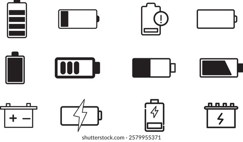 Collection pen ink pencil drawing sketches connection Energy, electricity, power icon
