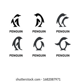 collection penguin logo icon design vector
