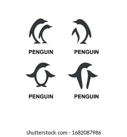 diseño vectorial del icono del logotipo del pingüino de colección