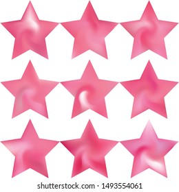 Collection of pentagram smooth backgrounds. Futuristic style of 90th, 80th. Trendy soft color element. Pink elegant and easy editable colorful fluid covers for your creative projects.