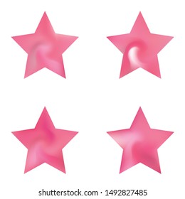 Collection of pentagram smooth backgrounds. Trendy soft color pentagon. Minimal style of 90th, 80th. Pink elegant and easy editable colorful fluid covers for your creative projects.