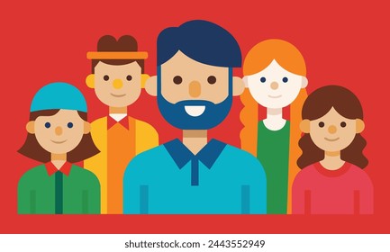 Collection of people character illustration. Group of young people avatars vector illustration design