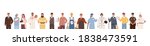 Collection of people of different professions isolated on white background. Backdrop with male and female workers. Specialists in uniform. Vector illustration in flat cartoon style