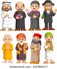 Collection People of different religion set