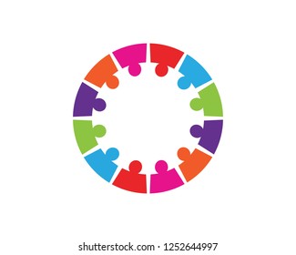Collection Of People Icons In Circle - Vector Concept Engagement, Togetherness