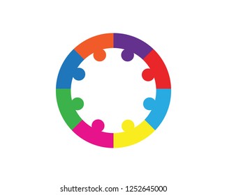 Collection Of People Icons In Circle - Vector Concept Engagement, Togetherness