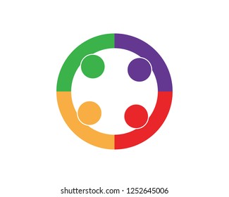 Collection Of People Icons In Circle - Vector Concept Engagement, Togetherness