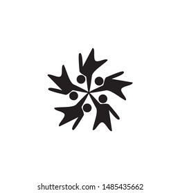Collection Of People Icons In Circle - Vector Concept Engagement, Togetherness