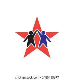 Collection Of People Icons In Circle - Vector Concept Engagement, Togetherness