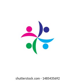 Collection Of People Icons In Circle - Vector Concept Engagement, Togetherness