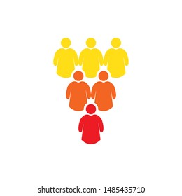 Collection Of People Icons In Circle - Vector Concept Engagement, Togetherness
