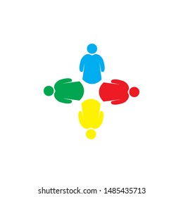 Collection Of People Icons In Circle - Vector Concept Engagement, Togetherness