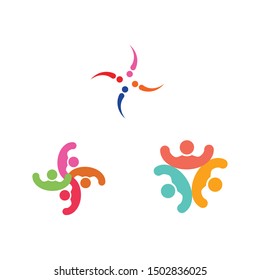 Collection Of People Icons In Circle - Vector Concept Engagement, Togetherness