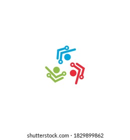 Collection Of People Icons In Circle - Vector Concept Engagement, Togetherness