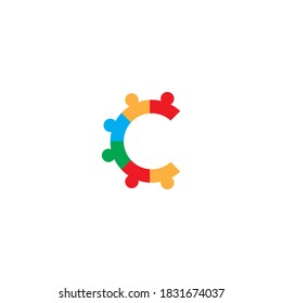 Collection Of People Icons In Circle - Vector Concept Engagement, Togetherness