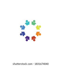 Collection Of People Icons In Circle - Vector Concept Engagement, Togetherness