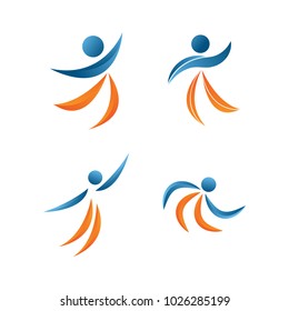 Collection of people logo icon template vector